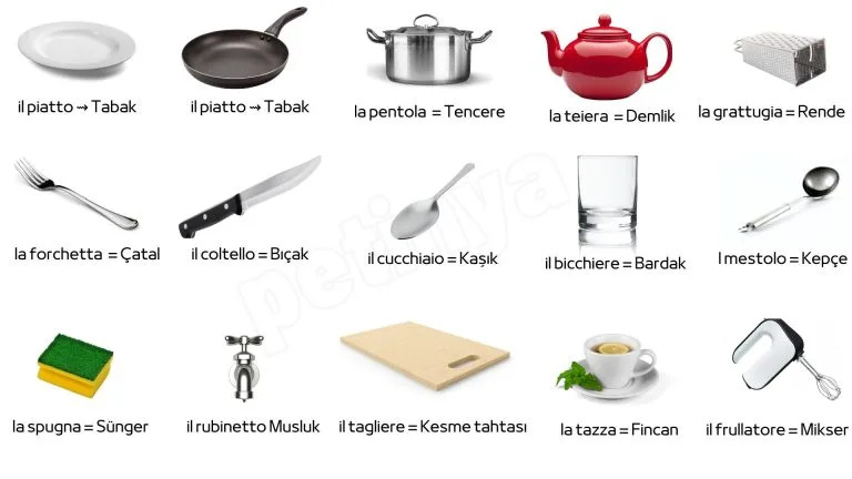 italyanca mufak esyalari aletleri