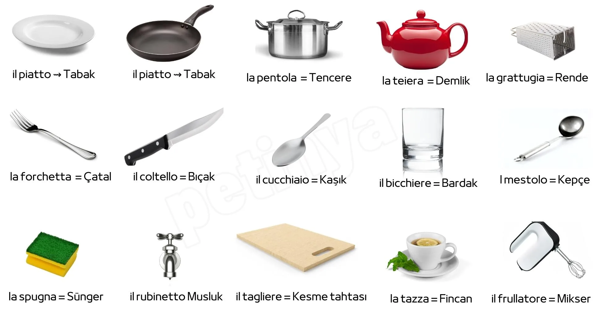 italyanca mufak esyalari aletleri