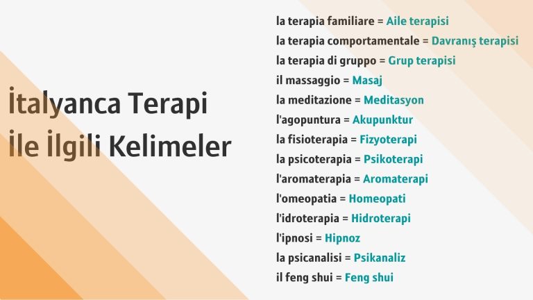 italyanca terapi ile ilgili kelimeler
