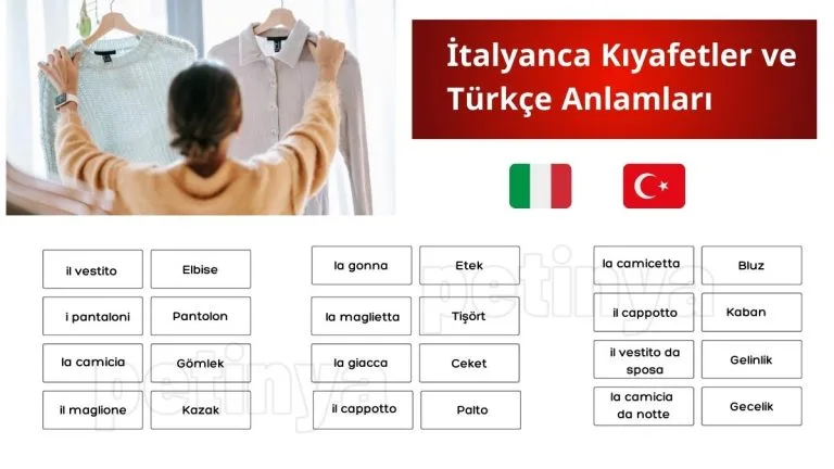 İtalyanca Kıyafetler ve Türkçe Anlamları