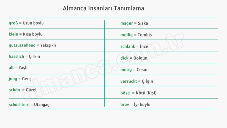 Almanca İnsanları Tanımlama