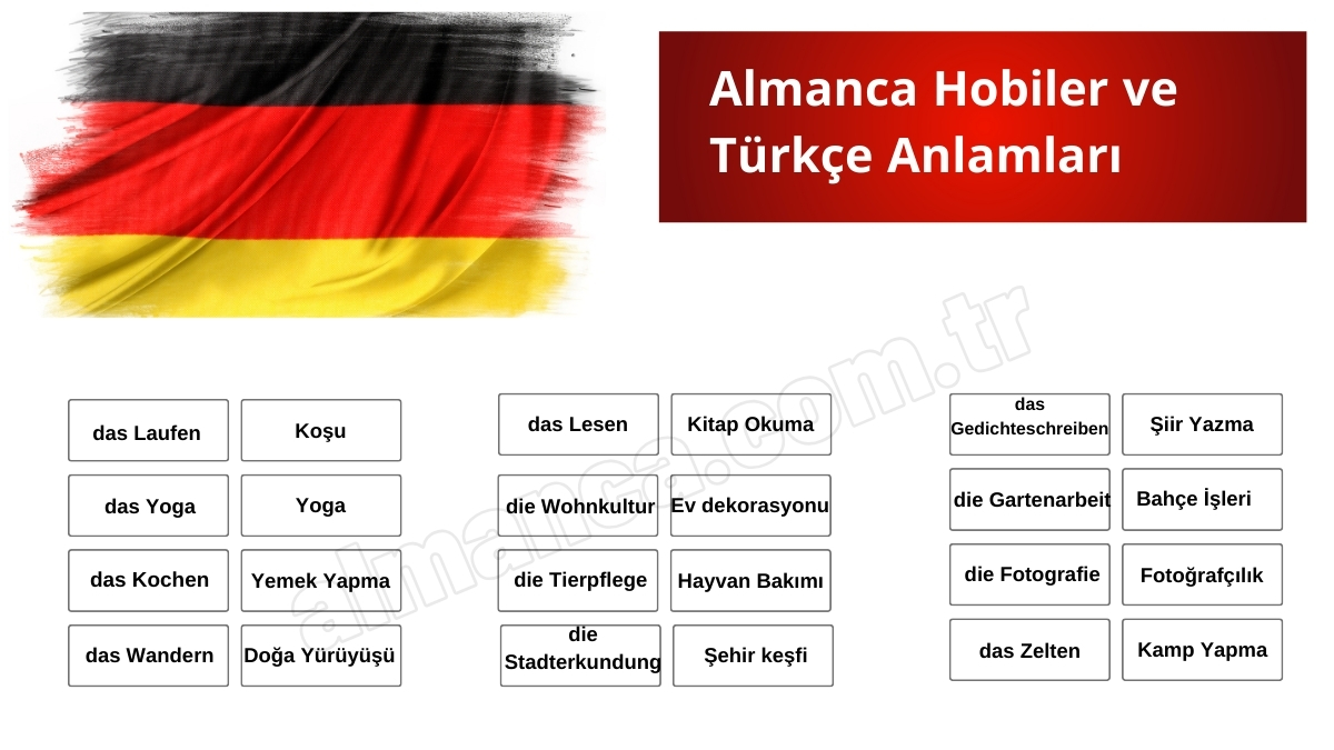 Almanca Hobiler ve Türkçe Anlamları